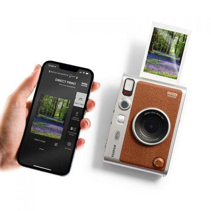 Fujifilm Instax Mini Evo hibrīdkamera - brūns LCD ekrāns 100 efekti