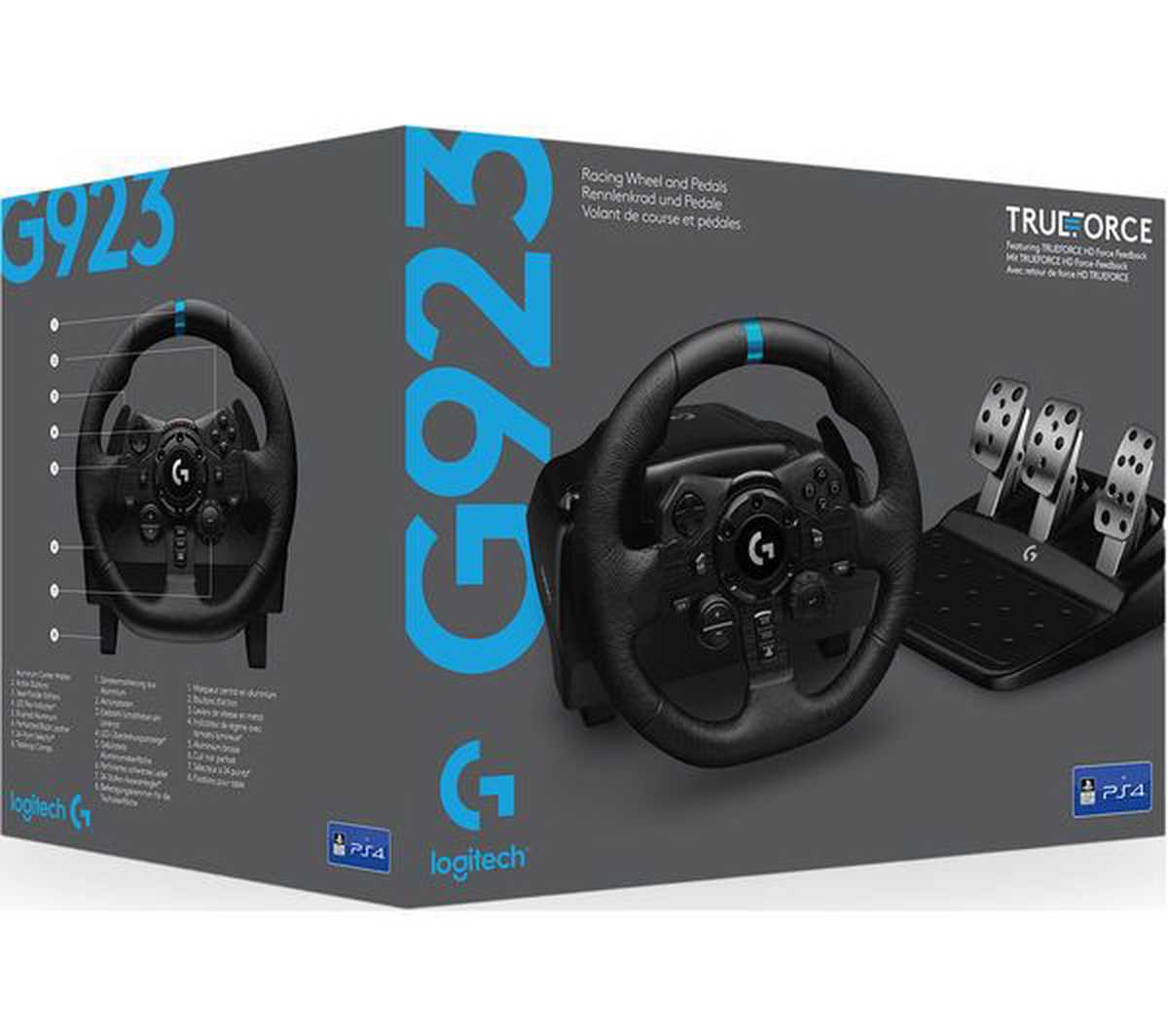 Logitech G923 sacīkšu spēļu stūre PS4/PC — TrueForce tehnoloģija
