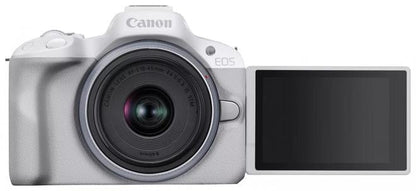 Canon EOS R50 Beveidroninis Fotoaparatas - 24.2MP APS-C + RF-S 18-45mm Objektyvas