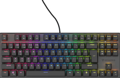 Klaviatūra Genesis Thor 303 TKL RGB, Outemu Brown, EN (US), juoda