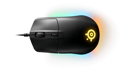 SteelSeries Rival 3 – laidinė žaidimų pelė, 8500 DPI, 3 zonų RGB apšvietimas, juoda