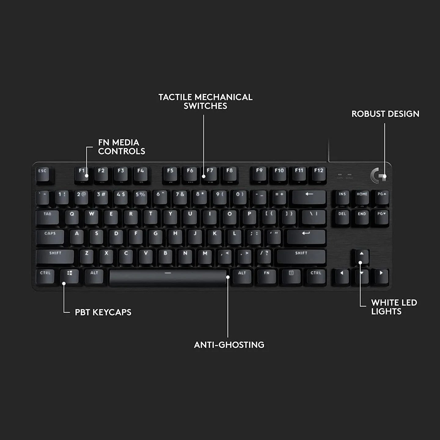 Klawiatura Logitech G413 TKL SE, EN, czarna
