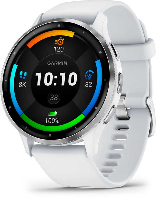 Garmin Venu 3 išmanusis laikrodis sidabro - 14d baterija, AMOLED, AI treneris