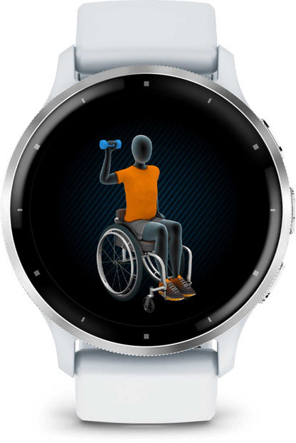 Garmin Venu 3 išmanusis laikrodis sidabro - 14d baterija, AMOLED, AI treneris