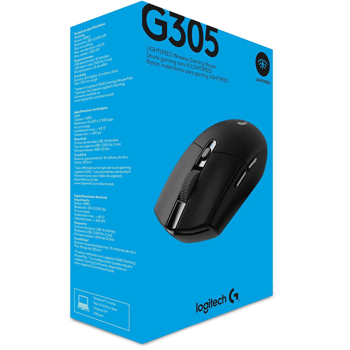 Logitech G305 Recoil bezvadu spēļu pele, melna