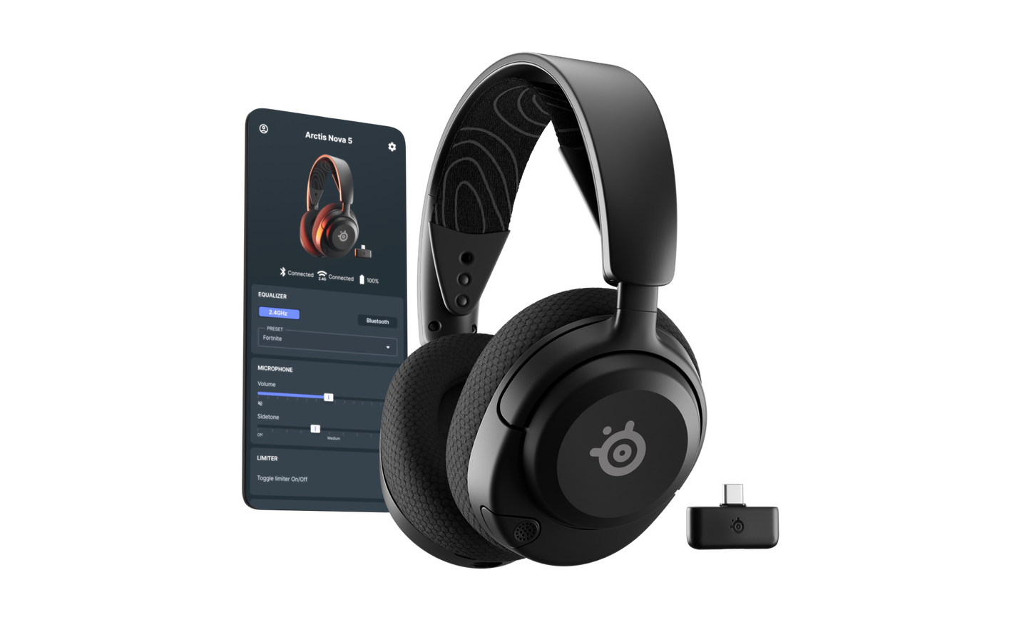 Belaidės žaidimų ausinės SteelSeries Arctis Nova 5, juodos