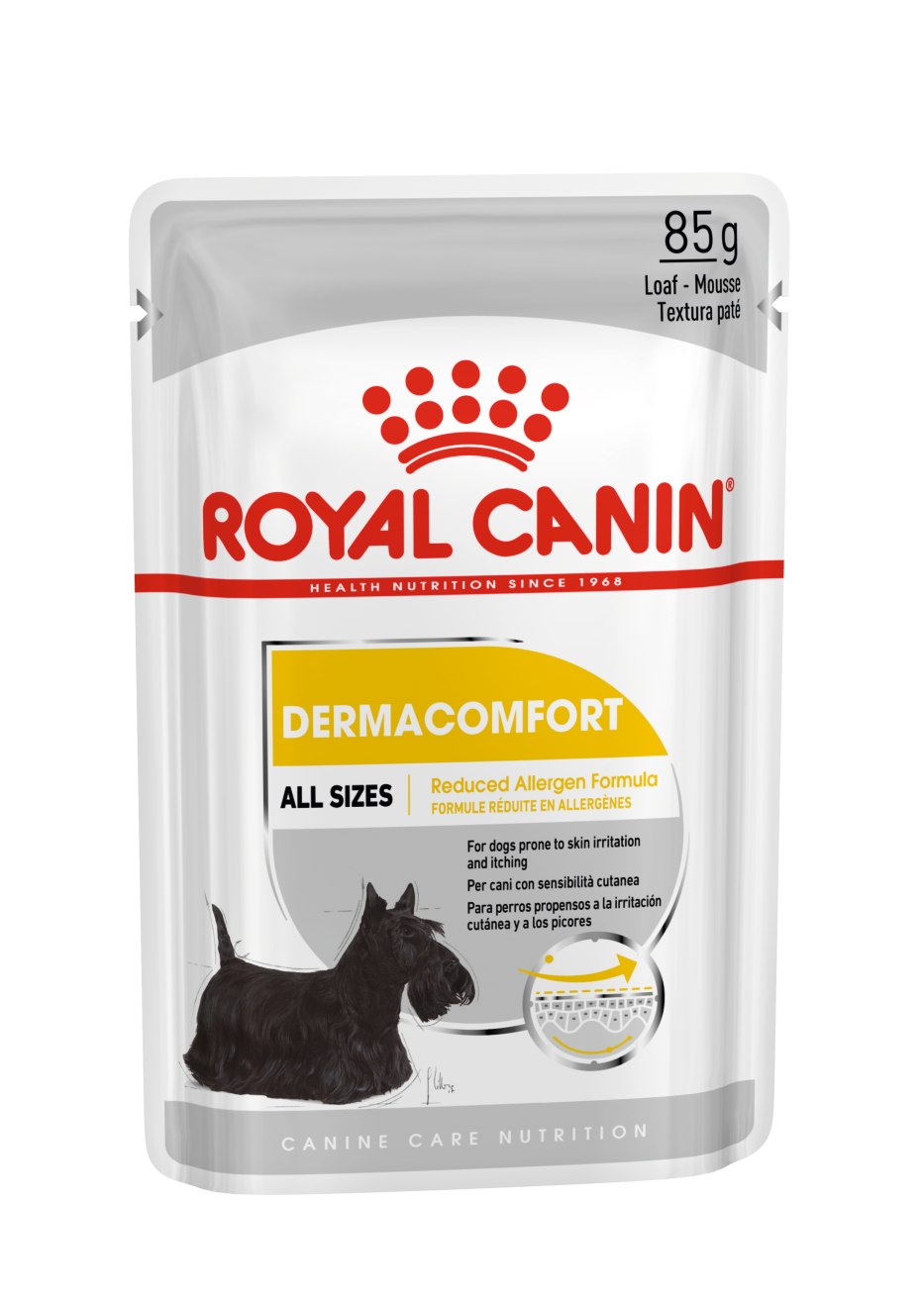 Royal Canin Care Nutrition Dermacomfort Loaf 12x85g - Šlapias maistas su paštetu šunims su jautria oda