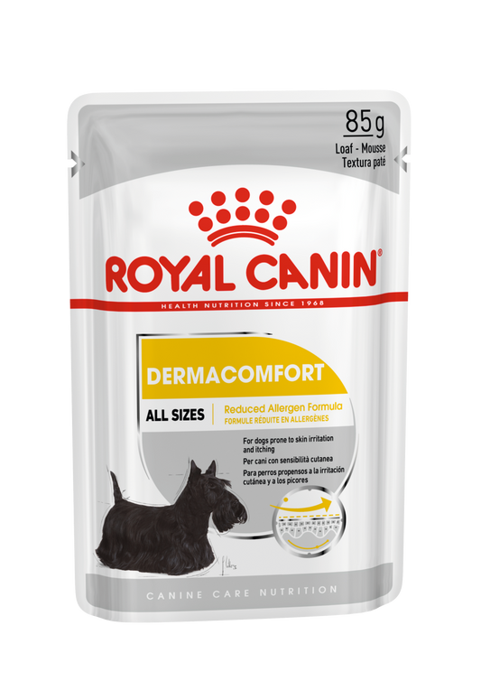 Royal Canin Care Nutrition Dermacomfort Loaf 12x85g - Šlapias maistas su paštetu šunims su jautria oda