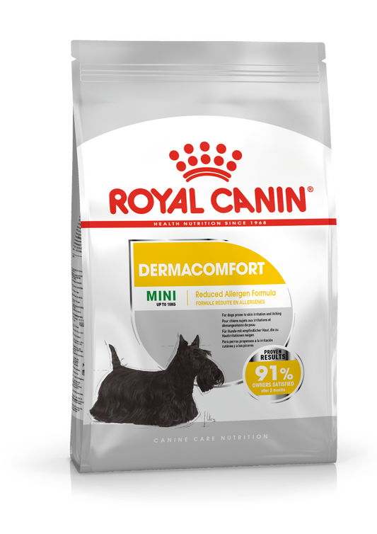 Royal Canin Care Nutrition Dermacomfort Mini 8kg - Didelė pakuotė mažų veislių šunims su jautria oda