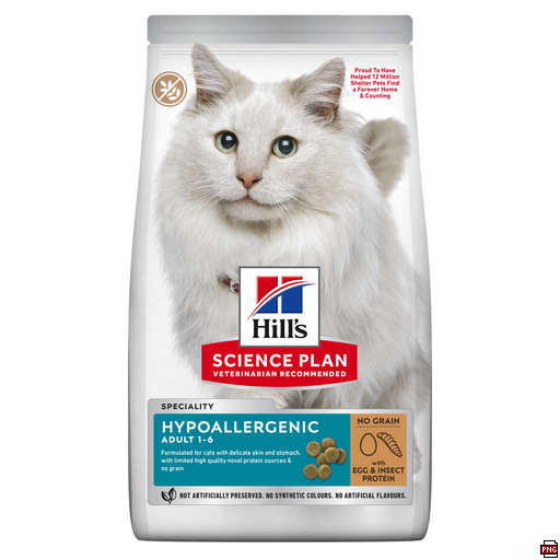 Hill's Science Plan hipoalerginis suaugusioms katėms su kiaušiniu ir vabzdžiais 1,5 kg