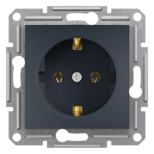 EPH2900171 Asfora - single socket outlet with side earth, wo frame, anthracite