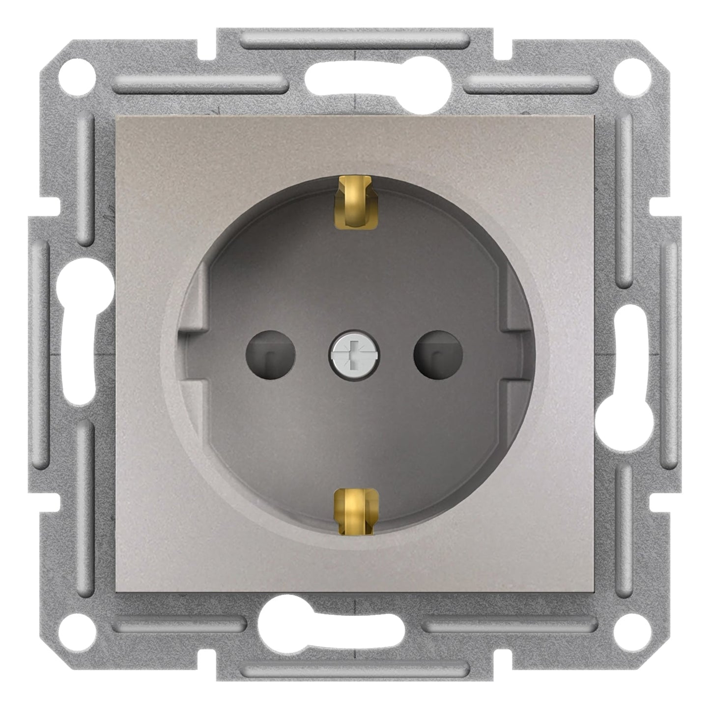 EPH2900269 Asfora - single socket outlet with side earth with shutters, wo frame, bronze