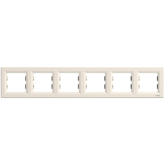 EPH5800623 Asfora - horizontal 6-gang frame - cream