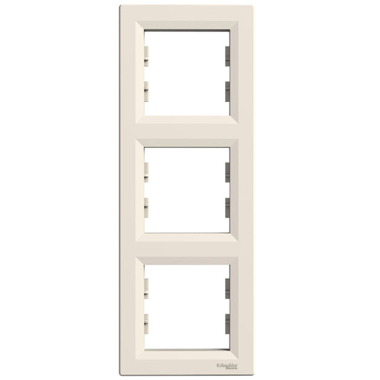 EPH5810323 Asfora - vertical 3-gang frame - cream