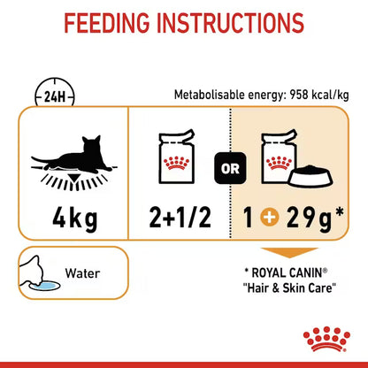 ROYAL CANIN Hair & Skin Care Gravy - Drėgnas Pašaras Suaugusioms Katėms 12x85g