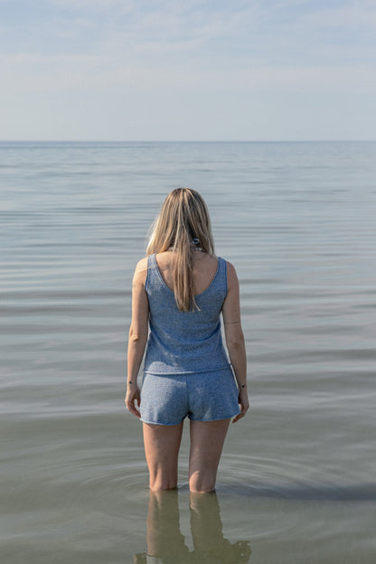 Set aus Tanktop und Shorts Sabbia Hellblau