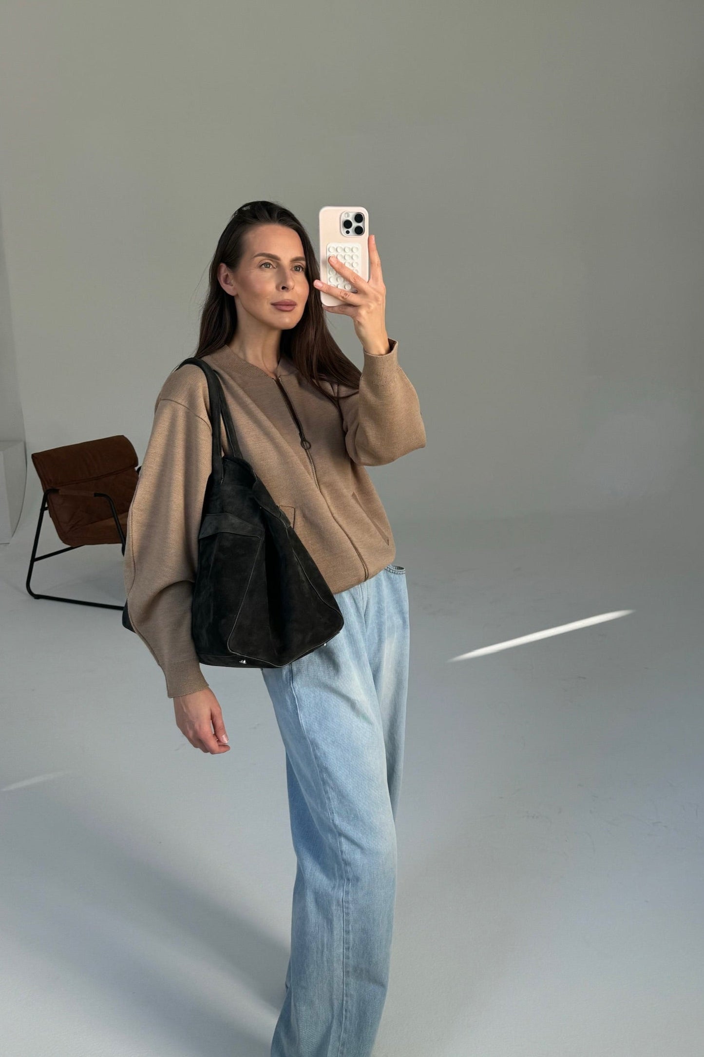 Onda Bomberjacke aus 100 % Merinowolle, Beige 