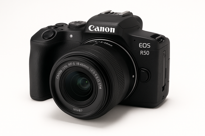 Canon EOS R50 su objektyvu - pagrindinis vaizdas