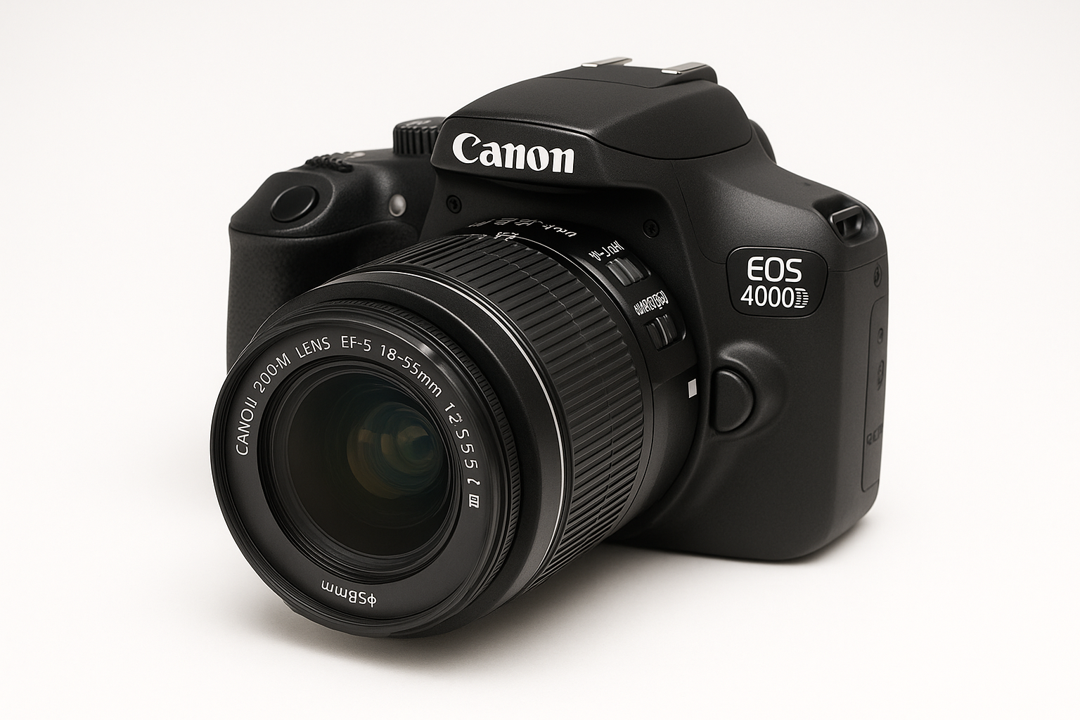 Canon EOS 4000D su 18-55mm objektyvu - pagrindinis vaizdas