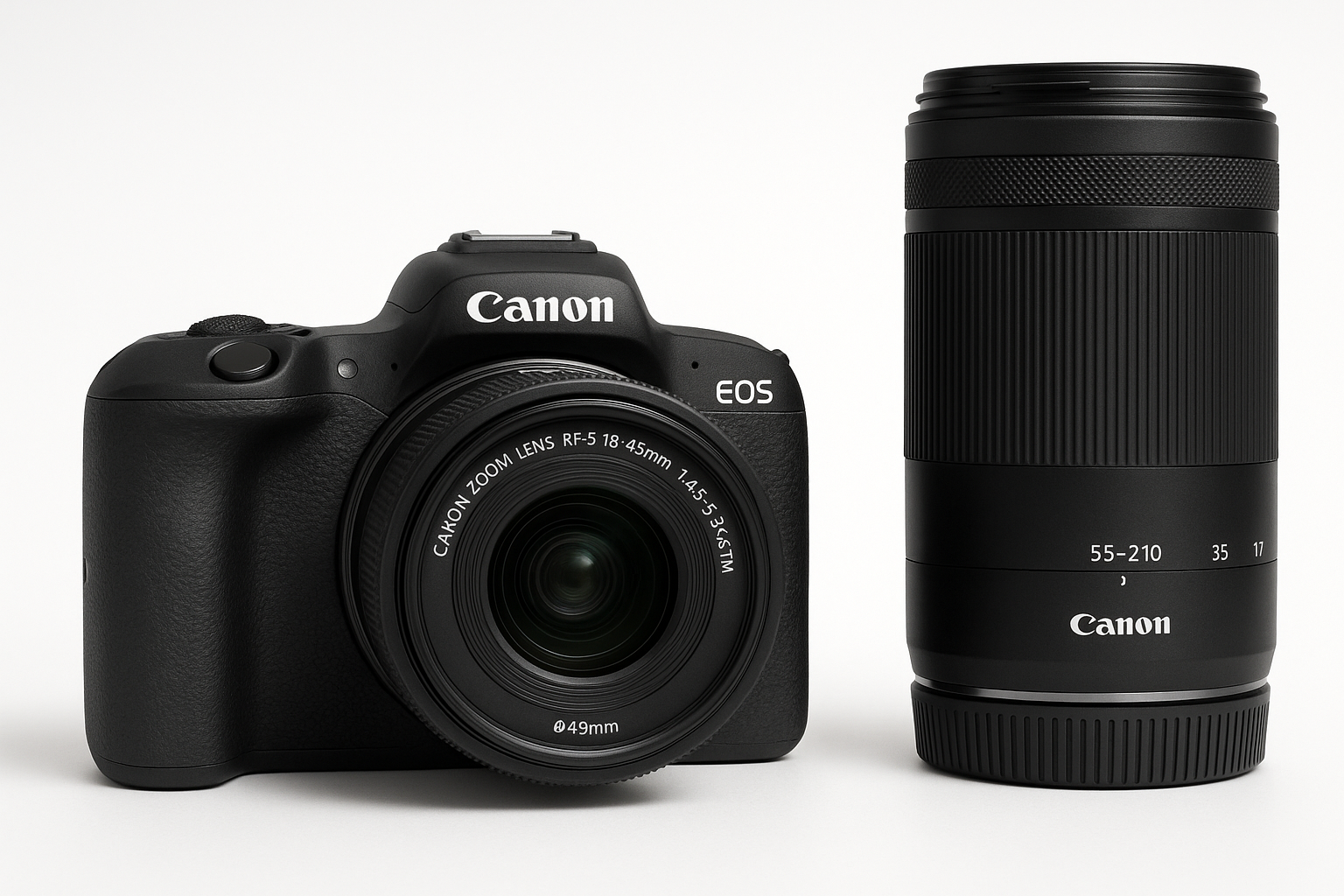 Canon EOS R100 su dviem objektyvais - pagrindinis vaizdas