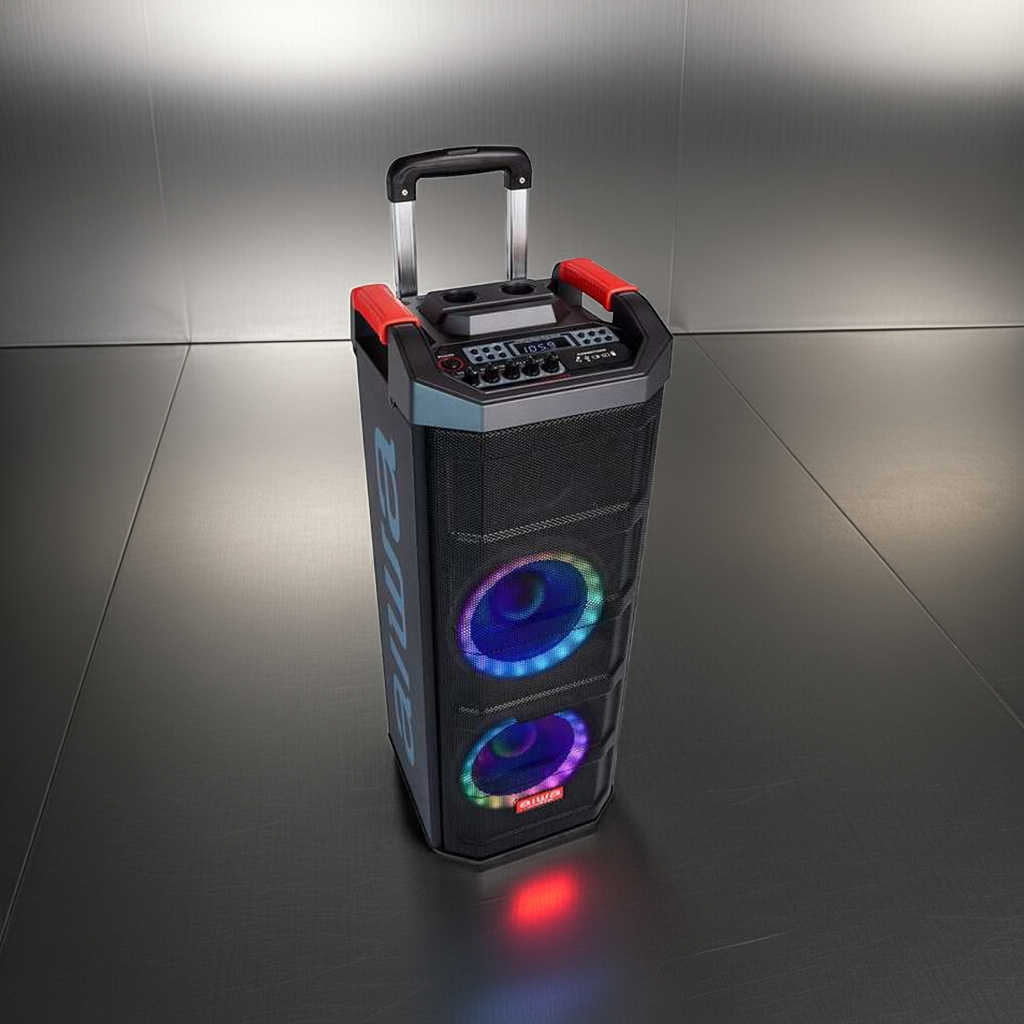 Aiwa KBTUS-608 Garso Sistema su 2 Belaidžiais Mikrofonais, 600 W | Karaoke Kolonėlė