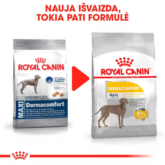 Maxi Dermacomfort sausas pašaras šuniui
