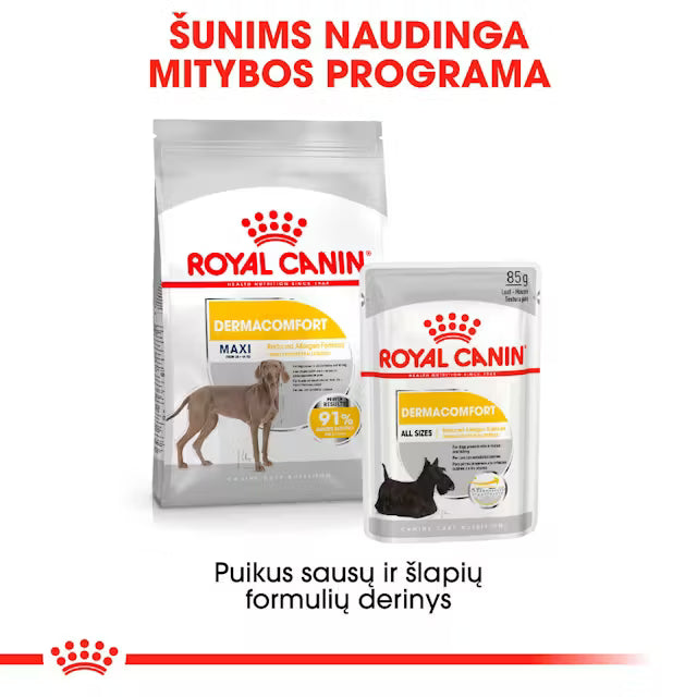 Maxi Dermacomfort sausas pašaras šuniui