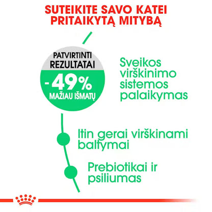 Royal Canin Feline Care Nutrition Digestive Care 10kg - Profesionali pakuotė suaugusioms katėms virškinimo sistemos sveikatai