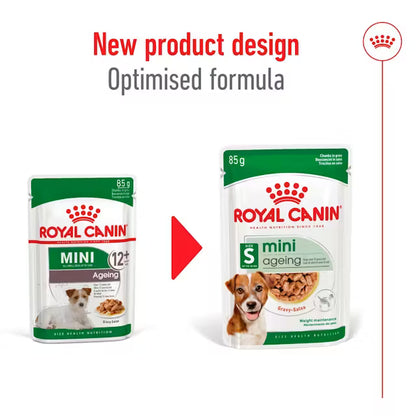 ROYAL CANIN Mini Ageing Chunks In Gravy - Влажный корм для пожилых собак мелких пород 12х85г