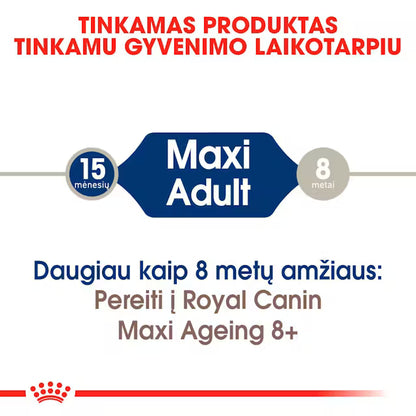 ROYAL CANIN Maxi Adult Chunks In Gravy - Wet Food for Large Adult Dogs 10x140g