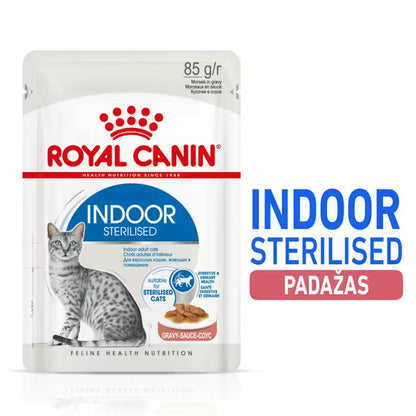 Indoor Sterilised Morsels in Gravy - Wet Food for Indoor Cats 12x85g
