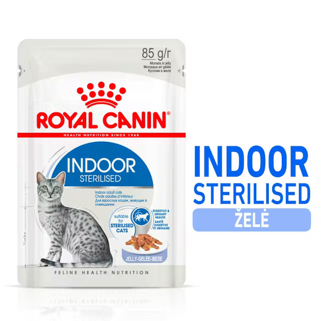 Indoor Sterilised Morsels in Jelly - Wet Food for Indoor Cats 12x85g