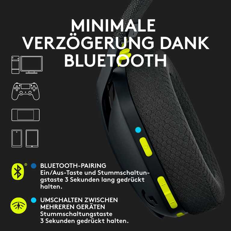 Logitech G435 belaidės žaidimų ausinės – „LIGHTSPEED“
