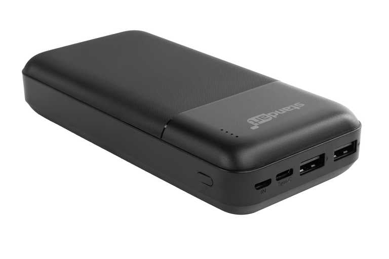 🔋 Standart PB68 Power Bank 20000 mAh 10W Melns - Personīgā strāvas kontaktligzda | 4 porti | LED indikators