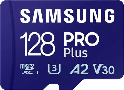 💙 Samsung PRO Plus MicroSD 128GB - 180MB/s | 130MB/s | A2 U3 V30 | Samsung Magician | Darbības kamerām
