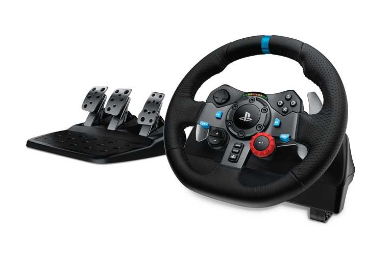 Logitech G29 sacīkšu spēļu stūre PS4/PC — spēka atgriezeniskā saite ar pedāļiem