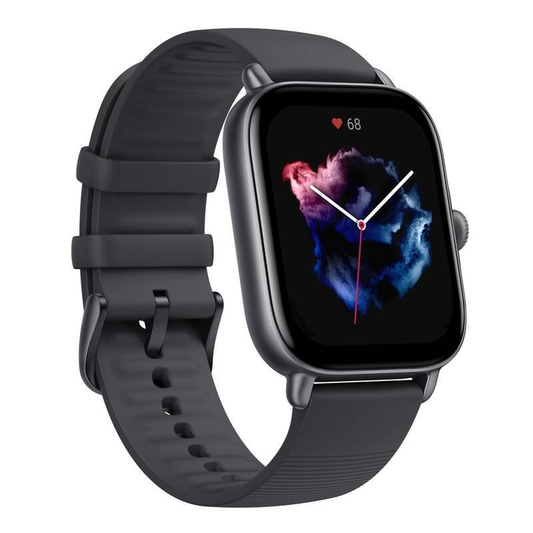 Amazfit GTS 3 juodas išmanusis laikrodis - altimetras, barometras, giroskopas