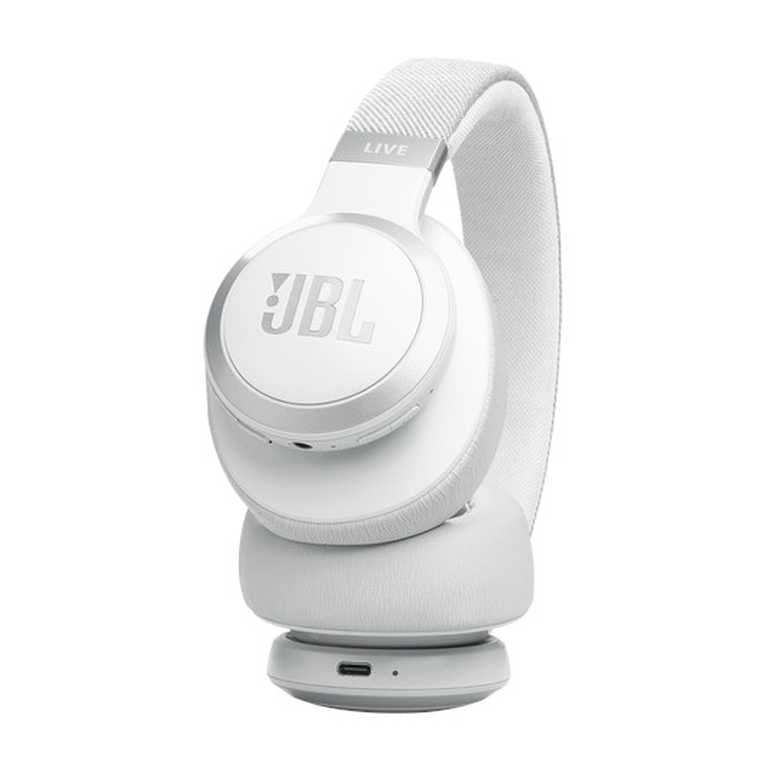 JBL Live 770NC bezvadu austiņas, melnas — patiesa adaptīvā trokšņu slāpēšana un 65 stundu akumulatora darbības laiks
