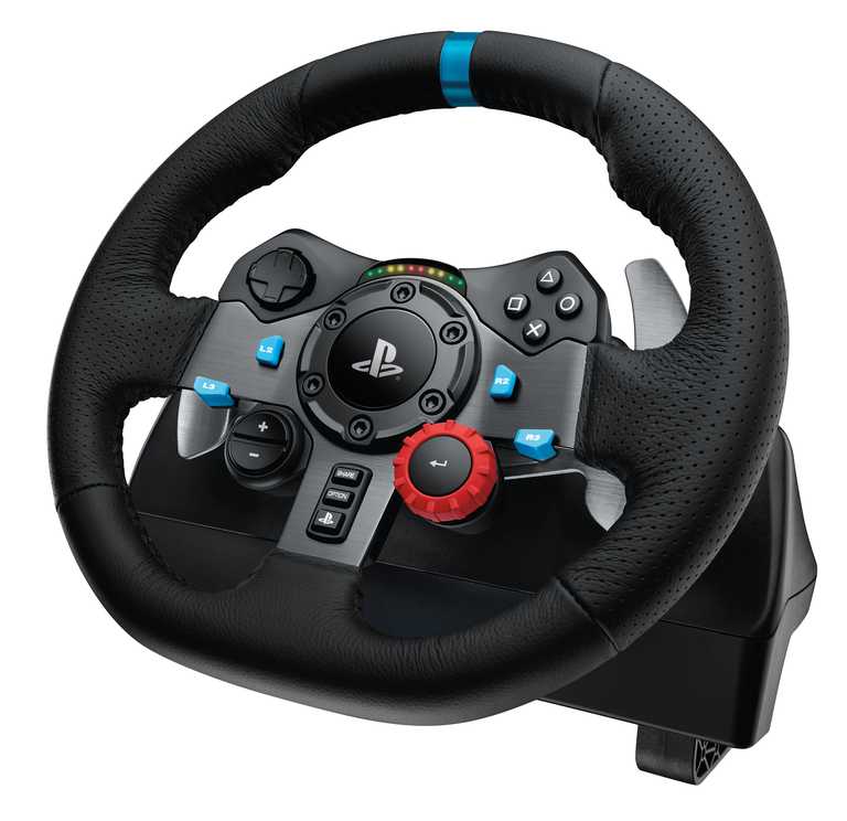 Logitech G29 sacīkšu spēļu stūre PS4/PC — spēka atgriezeniskā saite ar pedāļiem