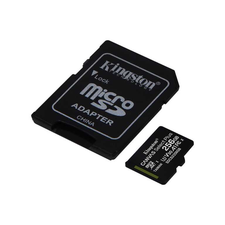 💾 Kingston Canvas Select Plus 256GB MicroSD - 100MB/s | A1 klase | Android optimizēta | Ar SD adapteri