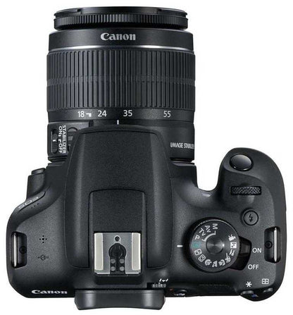 Canon EOS 2000D bezspoguļkamera — 24,1 MP digitālā vienobjektīva spoguļkamera + EF-S 18–55 mm IS komplekts
