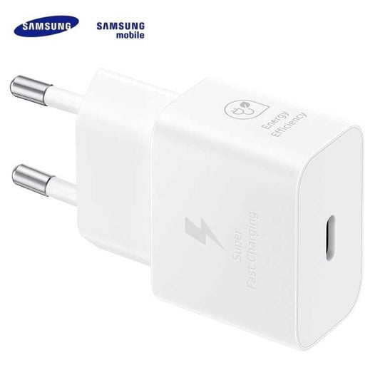⚡ Samsung EP-T2510NWEGEU 25W USB-C lādētājs, balts - īpaši ātra uzlāde | PPS | Kompakts | Oriģināls