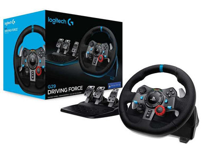 Logitech G29 sacīkšu spēļu stūre PS4/PC — spēka atgriezeniskā saite ar pedāļiem