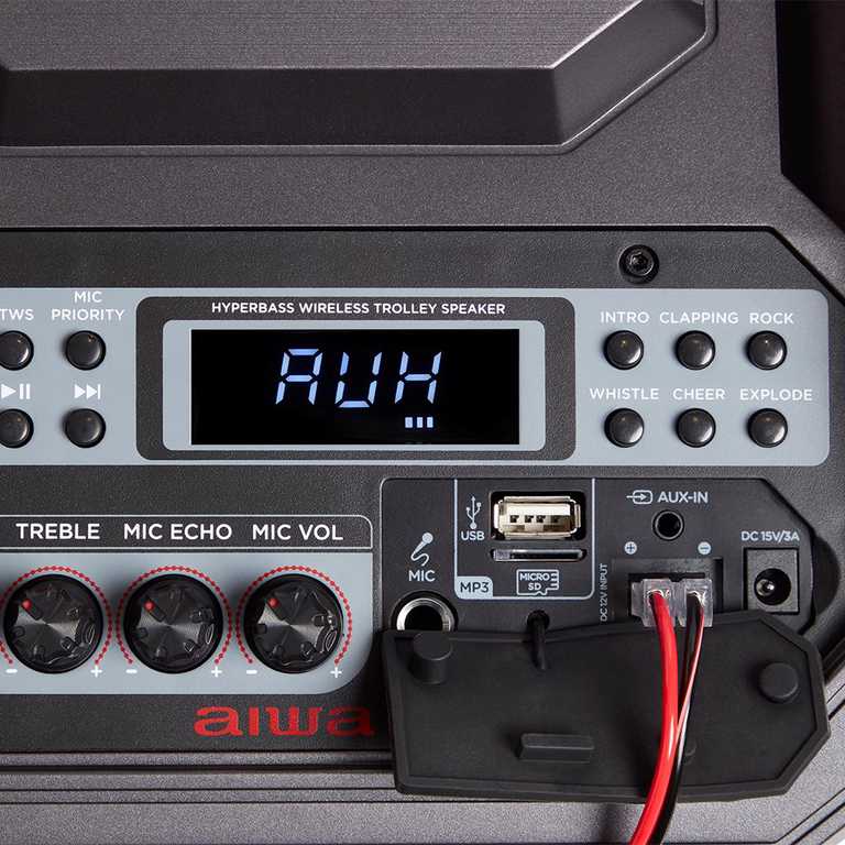 Aiwa KBTUS-608 Garso Sistema su 2 Belaidžiais Mikrofonais, 600 W | Karaoke Kolonėlė