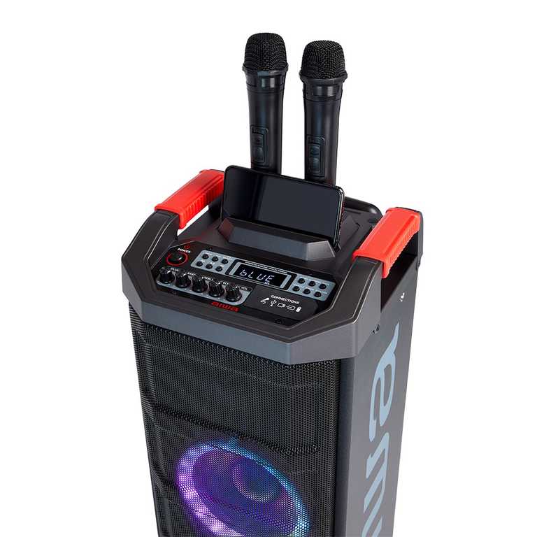 Aiwa KBTUS-608 Garso Sistema su 2 Belaidžiais Mikrofonais, 600 W | Karaoke Kolonėlė