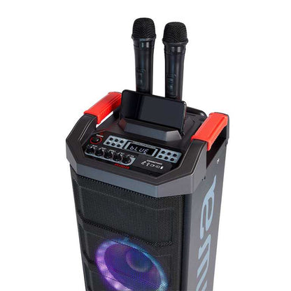 Aiwa KBTUS-608 Garso Sistema su 2 Belaidžiais Mikrofonais, 600 W | Karaoke Kolonėlė