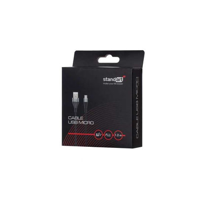 🔌 Standarta GT-RH014 Micro USB kabelis 120 cm pelēks - USB-A uz Micro USB | Risinājums vecākām ierīcēm