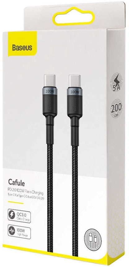 🔌 Baseus USB-C Cable 200cm Black - USB-C to USB-C | Fast Data Transfer | Universal | Long