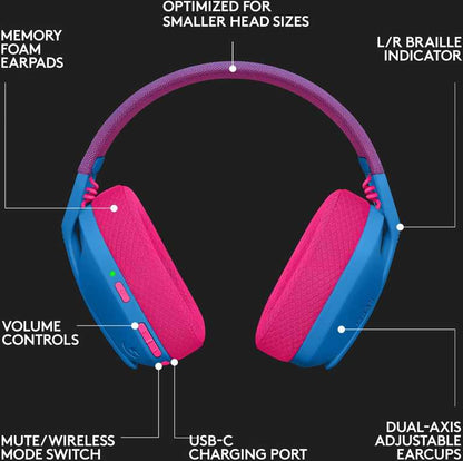 Logitech G435 belaidės žaidimų ausinės – „LIGHTSPEED“