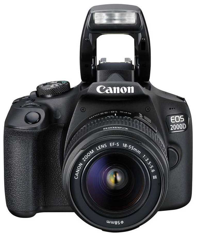 Canon EOS 2000D bezspoguļkamera — 24,1 MP digitālā vienobjektīva spoguļkamera + EF-S 18–55 mm IS komplekts